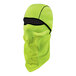 An Ergodyne lime green fleece face mask with black trim.