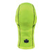 A neon green Ergodyne fleece balaclava with black trim.