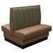 An American Tables & Seating brown booth with green channel backrests.