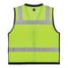 A lime mesh safety vest with yellow reflective stripes and grey trim.