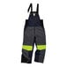 Navy and hi-vis yellow Ergodyne insulated overalls with reflective accents.