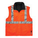 An Ergodyne hi-vis orange winter jacket with reflective stripes.