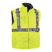 An Ergodyne hi-vis lime jacket with black accents and reflective stripes.