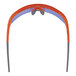 Ergodyne Skullerz AEGIR safety glasses with orange frame and blue mirrored lenses.