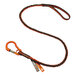 An Ergodyne Squids tool tethering kit with a black and orange strap and carabiner.