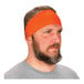 A man with a beard wearing an orange Ergodyne Chill-Its 6634 evaporative cooling headband.