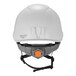 A white Ergodyne Skullerz safety helmet with orange straps.