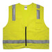 A lime green Ergodyne flame-resistant mesh surveyors vest with reflective stripes.