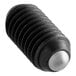 A black screw with a silver ball on top.