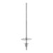 An Avantco spit assembly with a long silver metal pole and silver handle.