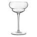 A Luigi Bormioli Nick and Nora glass with a long stem.