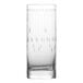 A clear Schott Zwiesel Vanity Collins Glass with a pattern on it.