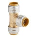 A SharkBite brass tee pipe fitting.