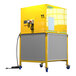 A yellow and grey Ideal Warehouse AtomikAir high capacity air filtration system.