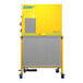 A yellow and grey Ideal Warehouse AtomikAir high capacity air filtration system on wheels.