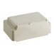 A white plastic Grindmaster Cecilware refrigerated beverage dispenser drip tray box with a lid.