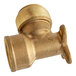 A SharkBite brass drop ear elbow pipe fitting.