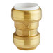 A SharkBite brass push-to-connect PVC transition coupling.