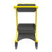 A yellow and grey Vikan mobile cleaning station.