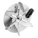 A metal fan blade with a star shape.