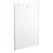 A glass panel with a green border and holes.