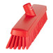 A red Vikan heavy-duty broom head.