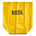 A yellow Lavex vinyl bag with black text.