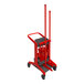 A red Vikan HyGo mobile cleaning station with black accents.