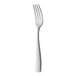 A Sola the Netherlands Aura stainless steel dinner fork with a white handle on a white background.
