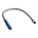 A blue flexible hose with a blue handle.