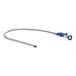 A blue and silver flexible hose with a blue connector.