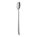 A Sola the Netherlands silver stainless steel iced tea spoon with a long handle.