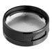 A black plastic 38/400 dispensing cap with a silver foil liner.