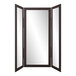 A BrandtWorks trifold dressing mirror with a black frame.