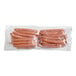 A package of Sabrett natural casing beef franks in plastic bags.