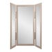 A white rectangular BrandtWorks trifold mirror with a light wood frame.