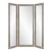 A white rectangular dressing mirror with a wooden frame.