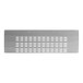 A stainless steel metal panel with holes.