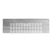 A stainless steel Avantco front grille panel with holes.