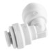 A close-up of a white John Guest polypropylene pipe fitting.