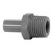 A John Guest gray plastic pipe fitting with threaded end.