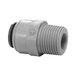 A John Guest grey plastic threaded pipe fitting with a black and white logo.