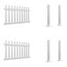 A white Mod-Picket fence with two fence panels and post connectors.