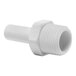 A white plastic John Guest pipe fitting with a white nut.