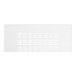 A white plastic front grille panel for Avantco refrigeration equipment with rectangular holes.
