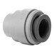 A close-up of a grey plastic John Guest push-to-connect end cap.