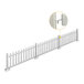 A white Mod-Picket fence with a door open.