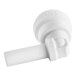 A close-up of a white John Guest Polypropylene pipe fitting with a white stem.