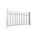 A Mod-Picket white picket fence panel with post connectors.