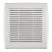 A close-up of a white Broan Flex Series bathroom ventilation fan with holes.